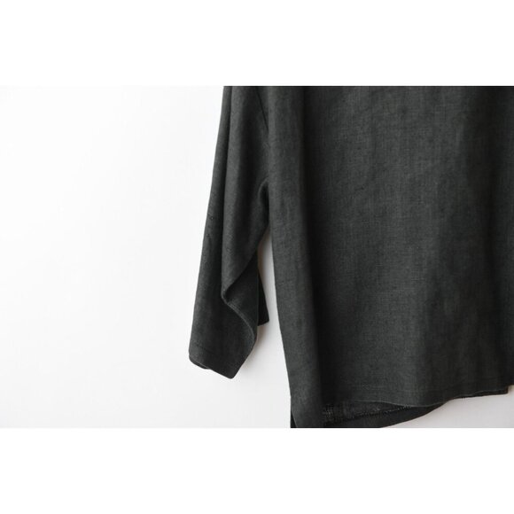 Vintage Gene Ewing 100% Linen Black Textured Light-Weight Jacket - Picture 8 of 10